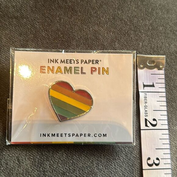 Rainbow Heart Pride Enamel Pin by Ink Meets Paper NEW - Picture 3 of 4